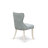 5 Piece Kitchen Table & Chairs Set Includes a Round Dining Room Table with Pedestal and 4 Baby Blue Linen Fabric Parson Chairs, Linen White-1273493146-1273322210-1273322217