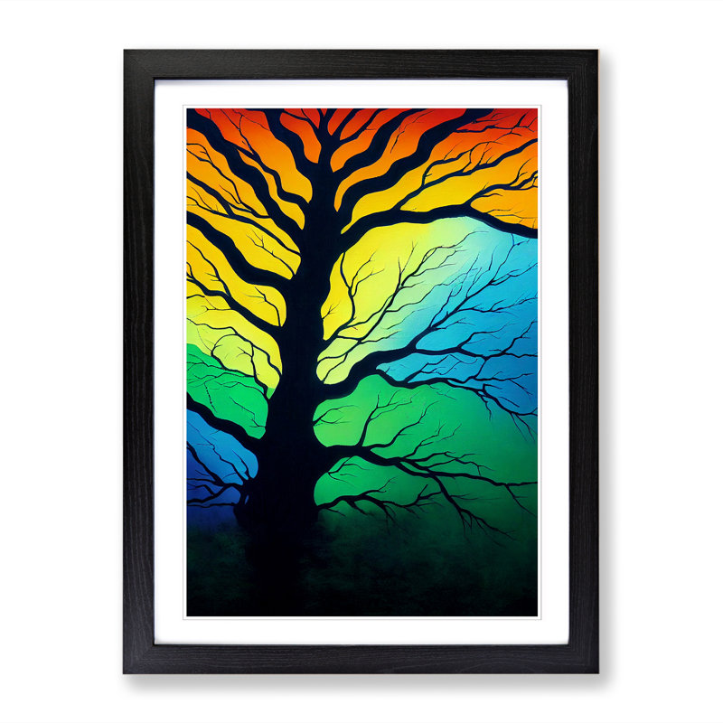 Bergh Oak Tree In Colour Vol.1 - Single Picture Frame Print, 34cm H x 25cm W x 2cm D, Walnut
