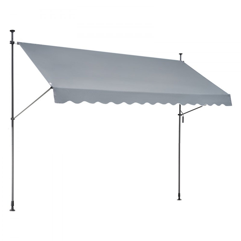 Auvent de patio avec auvent rétractable, H 122 po x l 138 po x P 47 po