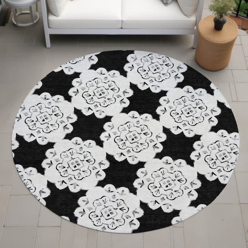 Tapis d'intérieur / extérieur lavable à la machine Chantille ACN2352, Rond 8 pi