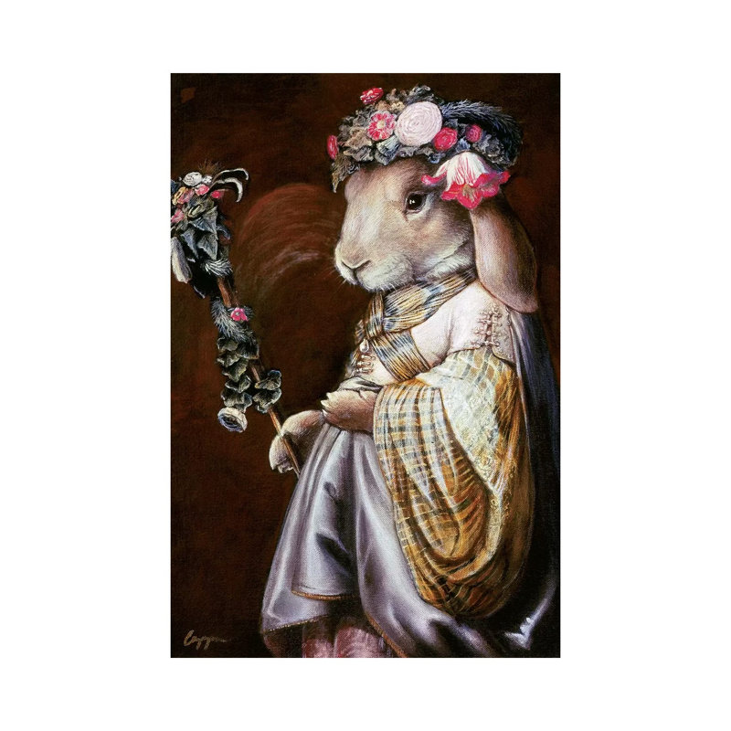 Floral Op by Melinda Copper - Painting on Canvas, Wrapped Canvas, 30.48 cm H x 45.72 cm W