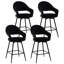 Tabouret de comptoir pivotant rembourré avec dossier incurvé et structure en métal (ensemble de 4)-562760717-562760719