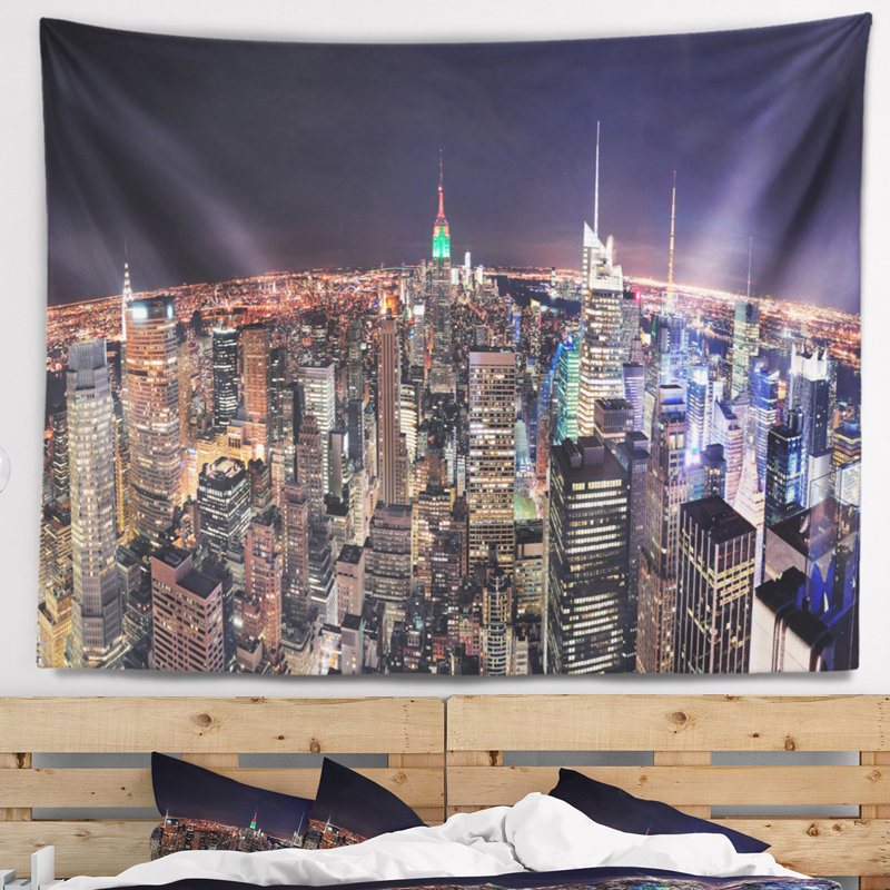 Tapisserie Cityscape NYC Manhattan, H 32 po x l 39 po