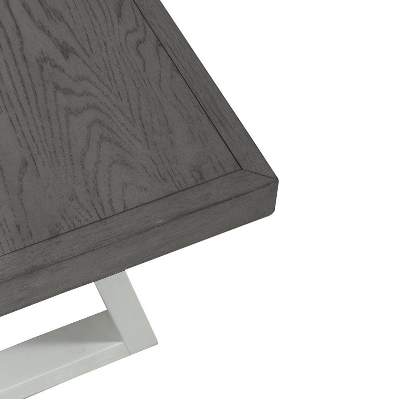 Palmetto Heights Rectangular Driftwood and Shell White Wood Cocktail Table