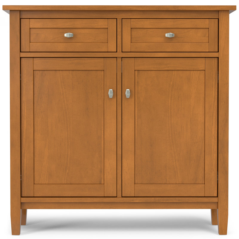 Armoire de rangement transitionnelle en bois massif avec tiroirs et tablettes réglables Warm Shaker