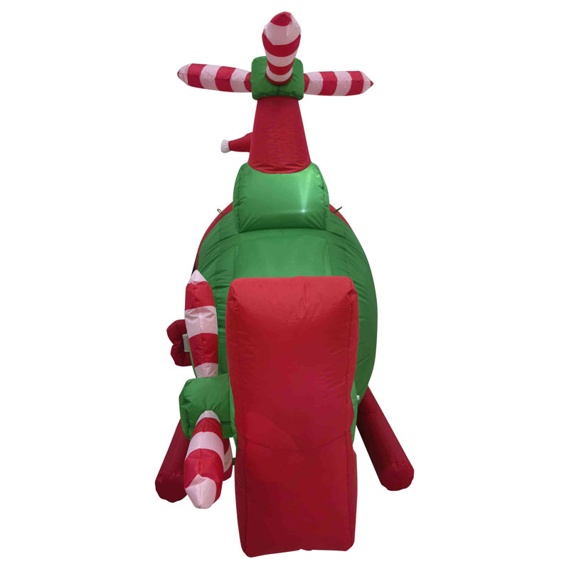 Lighted Inflatable Santa With Helicopter Outdoor Christmas Decoration -7'