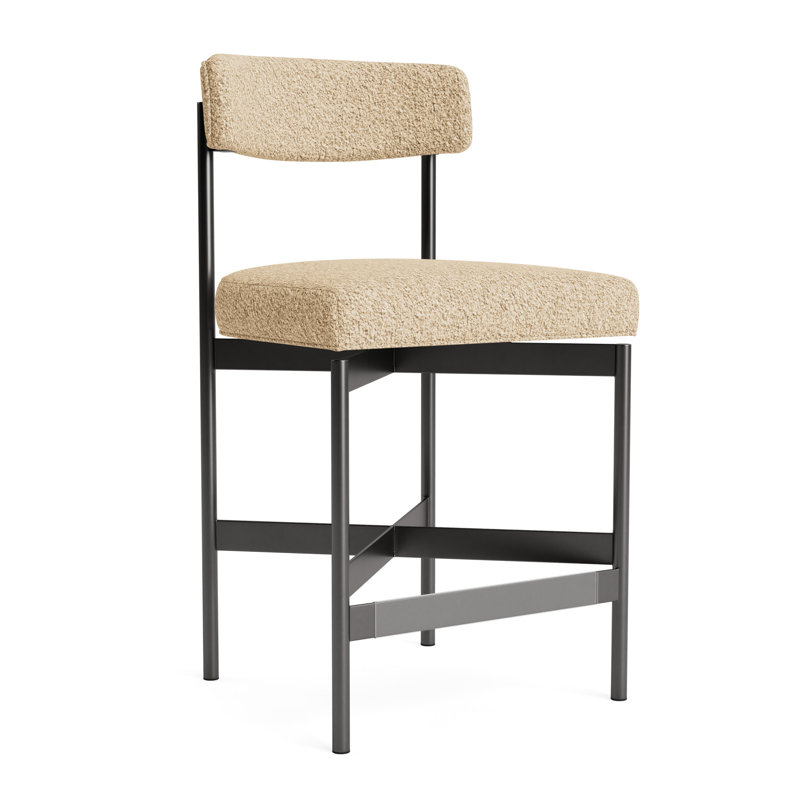 Remy Bar Stool, Berber - Dune, Pewter, Counter Stool (25” Seat Height)