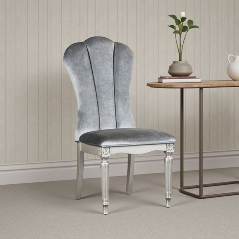 Ensemble de 2 chaises de salle à manger Hixe, Gris, Argent argent