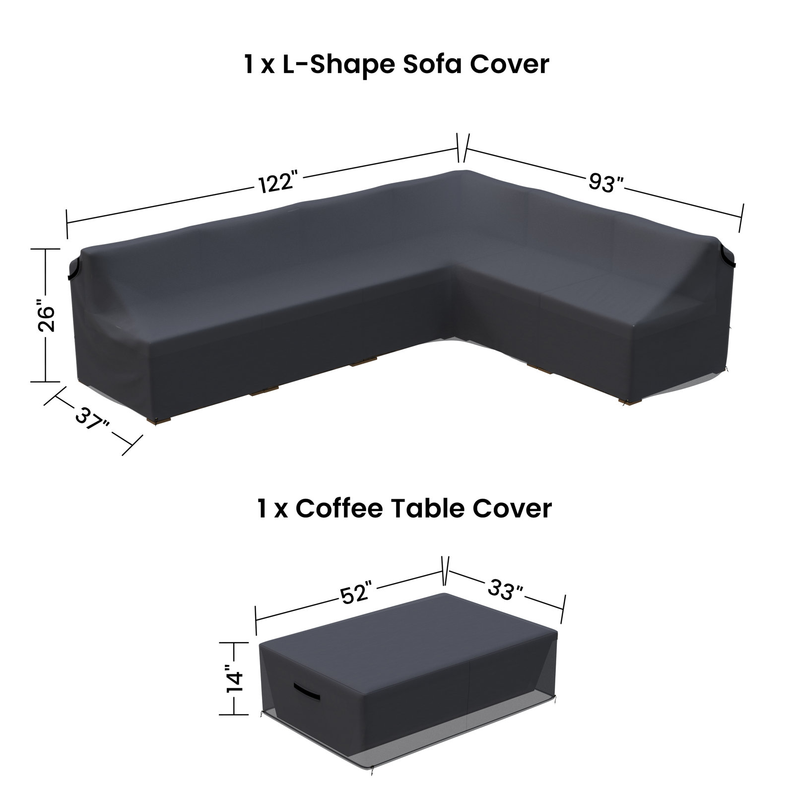 33" Modular Outdoor Patio Sectional Cover