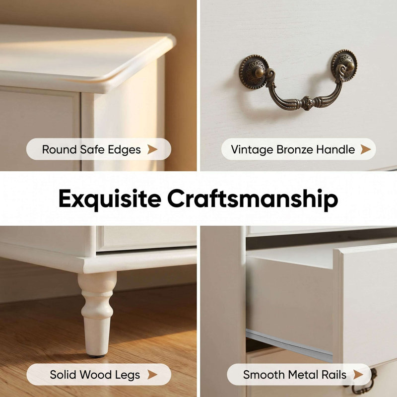 White Dresser with 6 Drawers, White