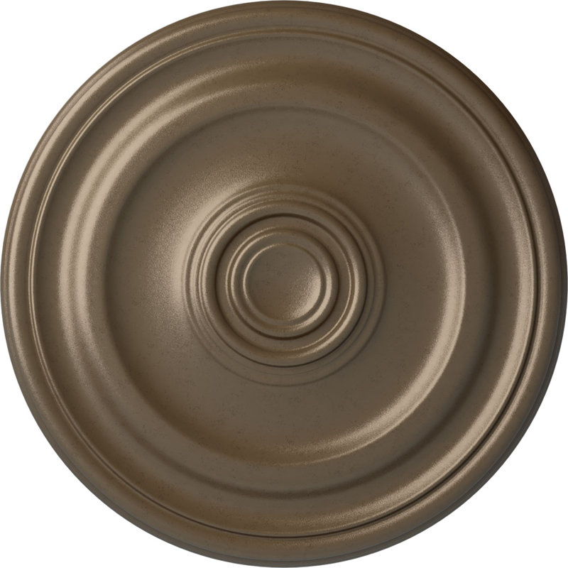 Médaillon de plafond H 15,75 po x l 15,75 po x P 1,5 po Devon, Argent chaleureux