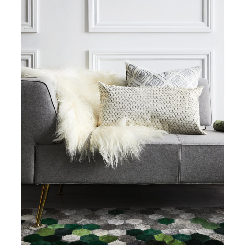 Angulo Cowhide Geometric Area Rug, Rectangle 6'7" x 9'8"