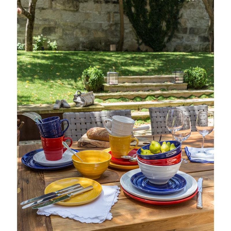 Newenton 16 Piece Dinnerware Set, Service for 4, Blue
