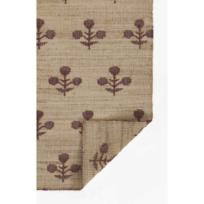 Rust and Beige Flat Woven Wool Runner Rug
