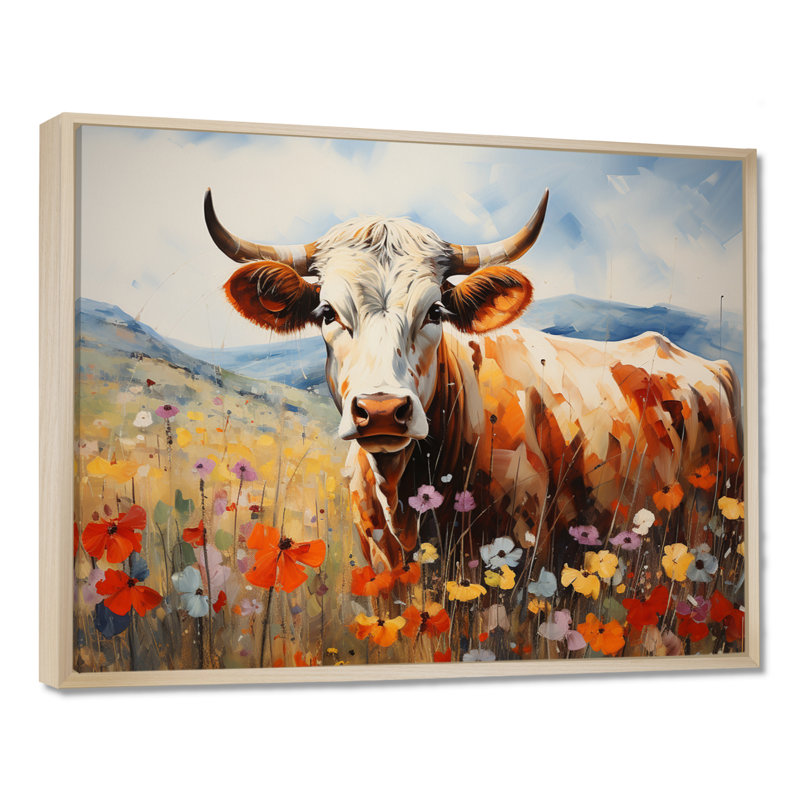 «Cow Natures Symphony II», reproduction sur toile, H 30 po x l 40 po x P 1,5 po, Cadre flottant érable