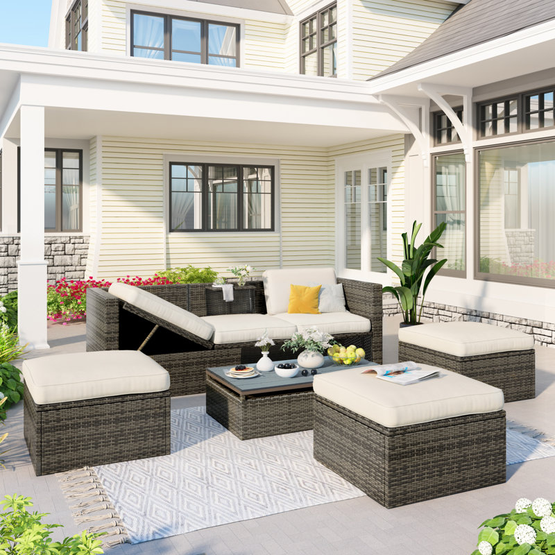 Ensemble de conversation pour patio 5 pièces Napa, Beige