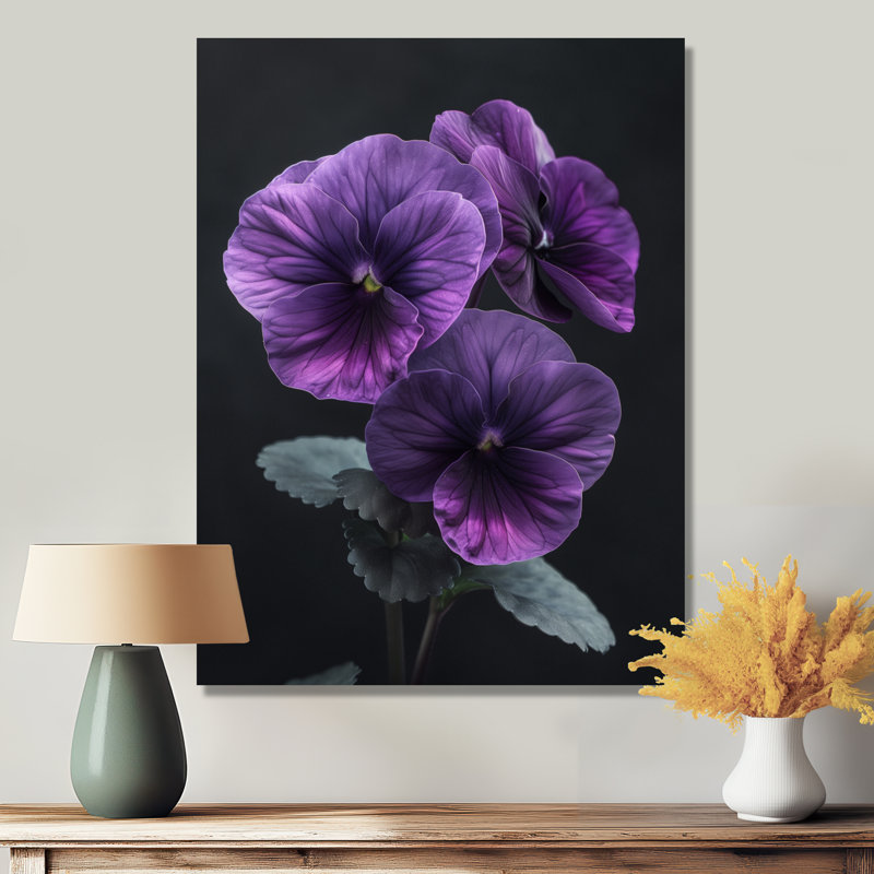 «Roush - Pansies», reproduction d'art murale, Toile tendue, H 12 po x l 20 po