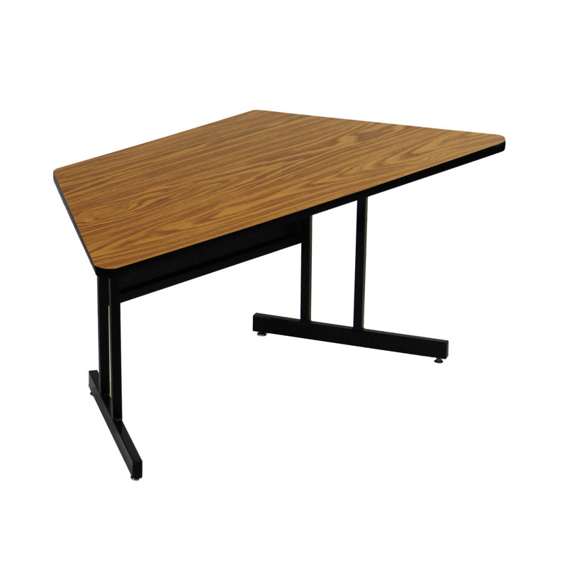 Table d'ordinateur à hauteur réglable avec panneau de modestie, Jaune