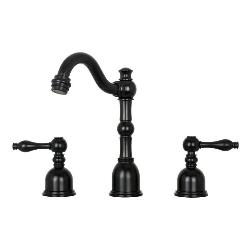 Robinet pour salle de bain large, Noir mat