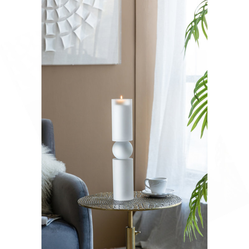 Grand porte-bougie en verre D3.1X15, H 15 po x l 3,1 po x P 3,1 po