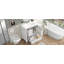 Freestanding vanity cabinet with ceramic basin-515965978
