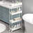 Slim Storage Cart 4 Tier,Bathroom Storage Organizer Rolling Utility Cart, Mobile Shelving Unit Slide Out Storage Cart, White