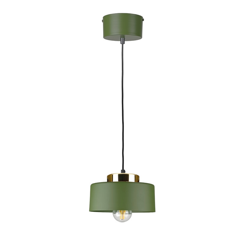 1 - Light Drum Pendant, Green