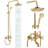 8'' Chrome Exposed Shower System with Rain Shower Head, Handheld Spray and Tub Spout, 3-Function Wall Mounted Shower Faucet Set-129452153