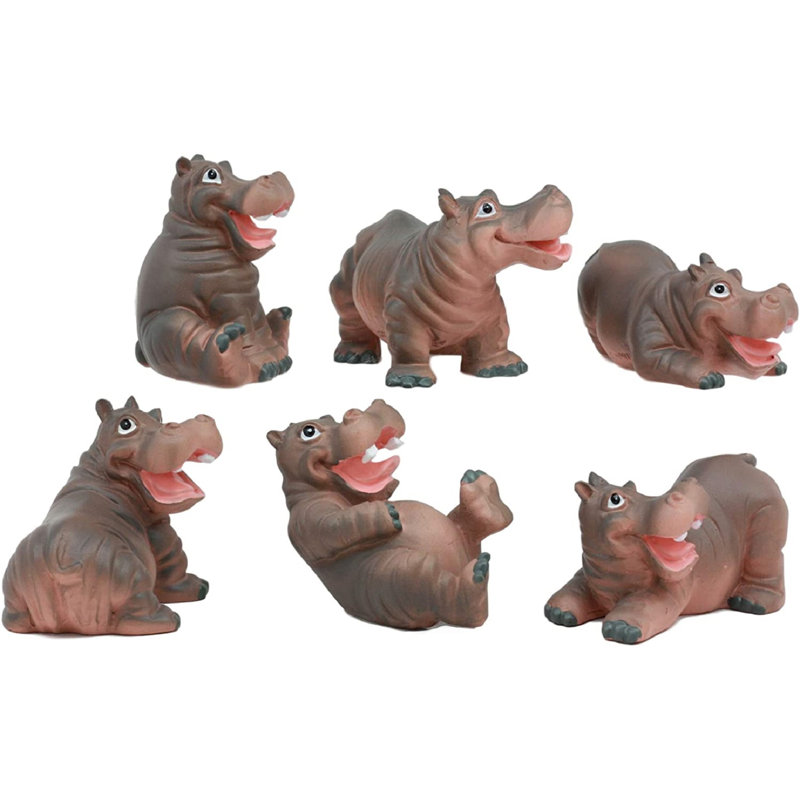 Ensemble de 6 figurines hippopotame Delauren