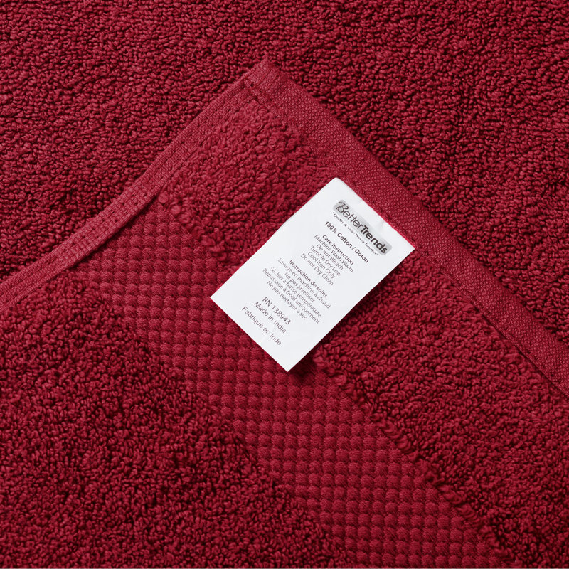 Splash 100% Cotton Zero Twist Hand Towel Set, 550 GSM Soft Absorbent Hand Towels for Bathroom, Spa & Daily Use, OEKO-TEX Certified, 3 Pack, Red