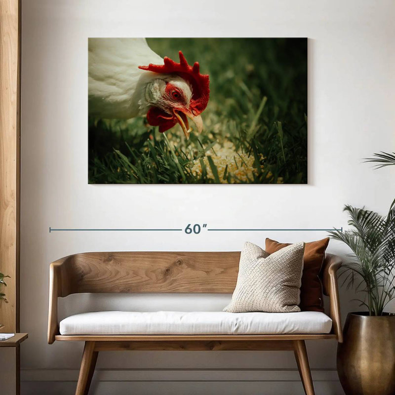 Brampt Chicken Eating Corn, 30" H x 45" W