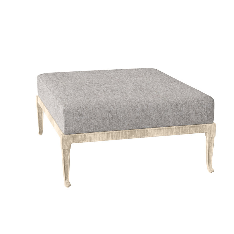 Wiltshire Outdoor Ottoman, Weathered White, Pique Gravel Sunbrella®