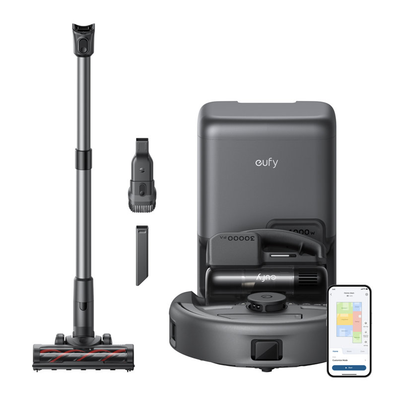 Aspirateur robotique EUFY E20 3-en-1, aspirateur à manche et aspirateur à main
