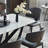 78.7" Mid-Century Modern Rectangular Sintered Stone Dining Table with Butterfly Metal Legs-1202001839