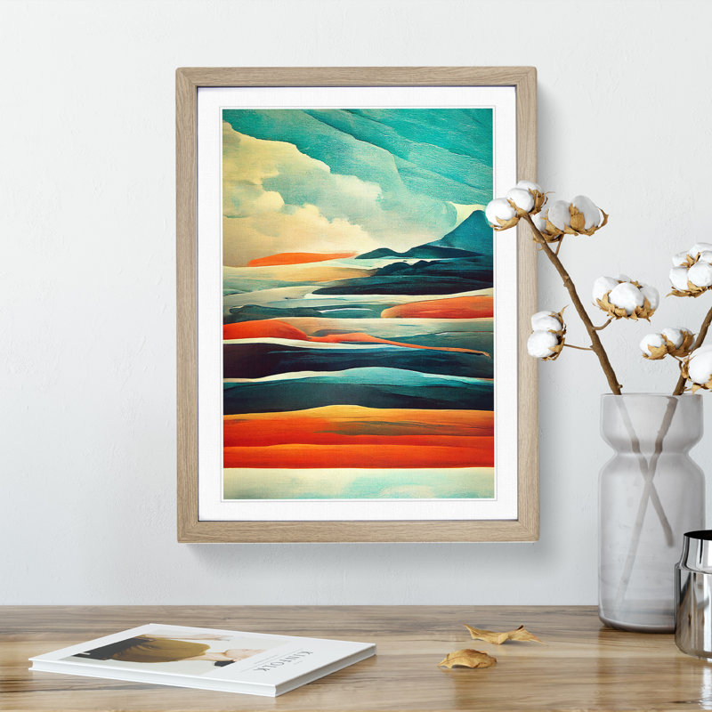 Mountain - Framed Print, 34cm H x 25cm W x 2cm D, Oak