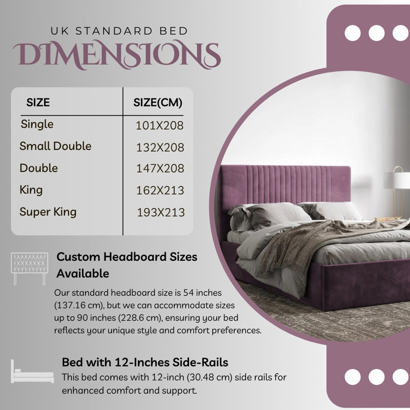 Upholstered Ottman Storage Bed Frame, Single (3'), Matte Pink