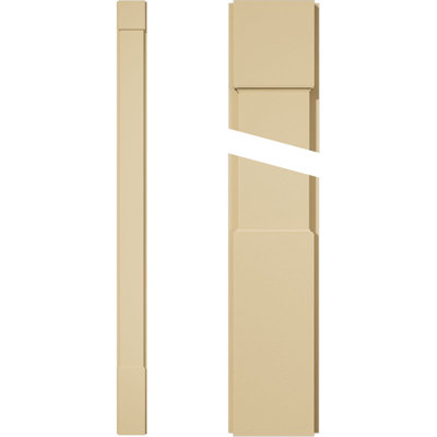 Signature Urethane Plain Pilaster with Capital & Base, Primed Tan (Pair)