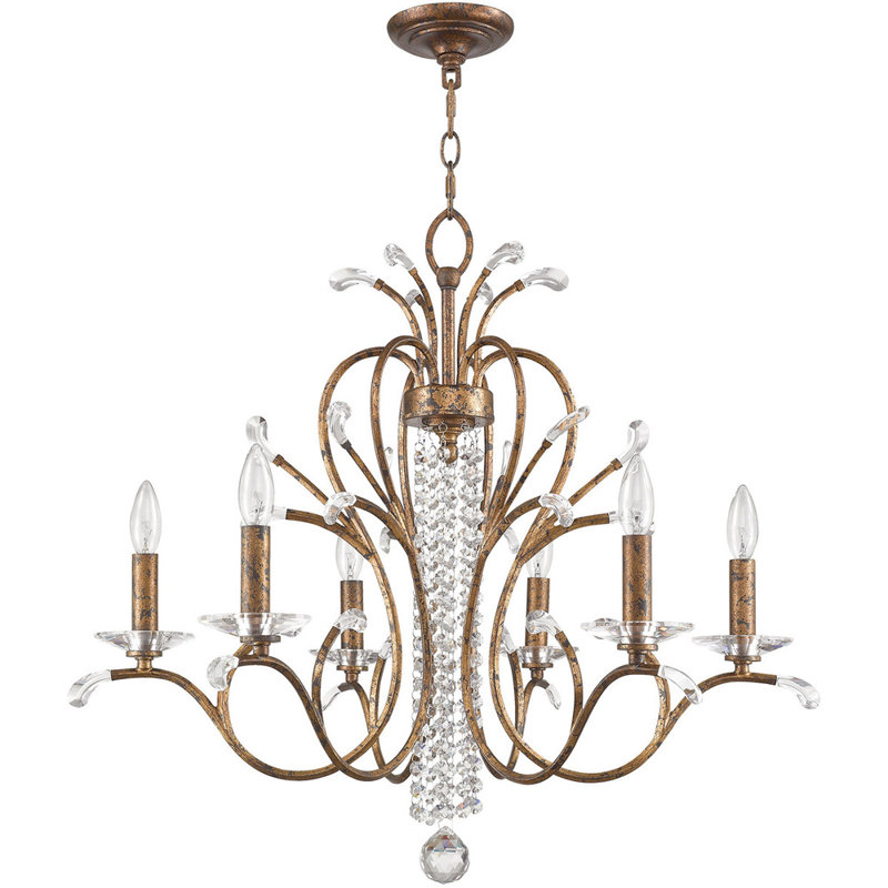 Everlea Candle Chandelier, Venetian Golden Bronze, 6