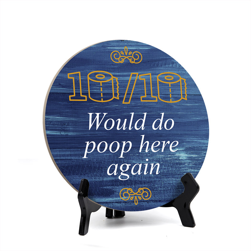 Signe de la table «Will Do Poop Here Again», Bleu