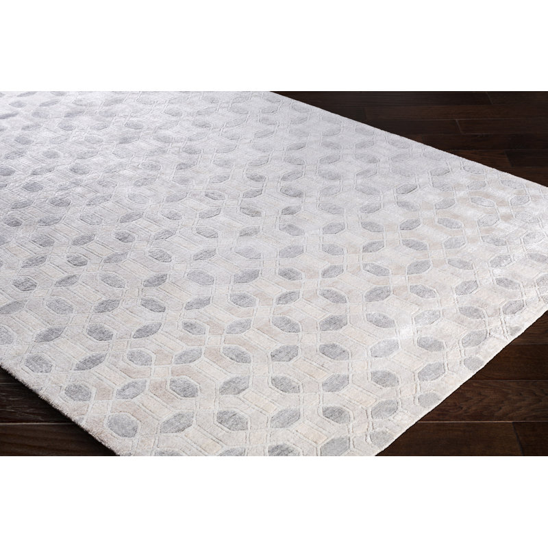 Hastyar Viscose Geometric Indoor Rug, Rectangle 6' x 9'