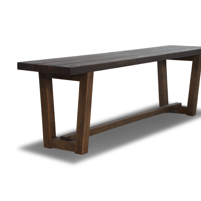 Cascais Dining Bench with Industrial Base, Brown Oak