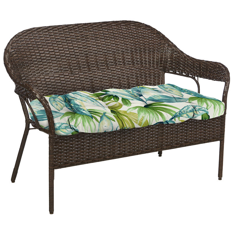 Outdoor Wicker Cushion Set for Bench and 2 Seats, Seneca Caribbean