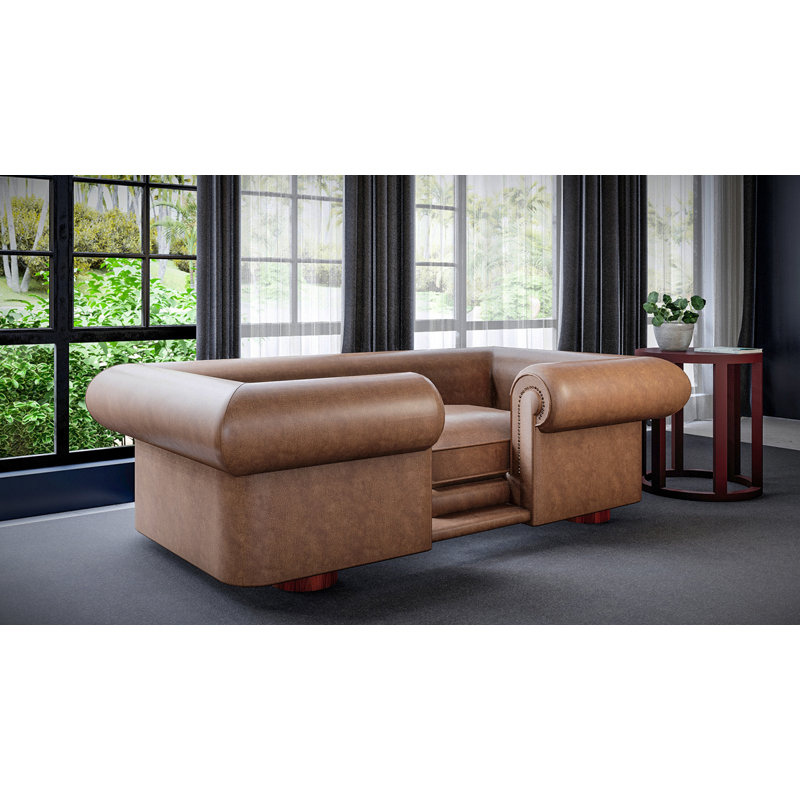 Cromwell Faux Leather Pet Bed, 11.8cm H x 31.1cm W x 27.2cm D, Extra Small (0-5kg), Tan