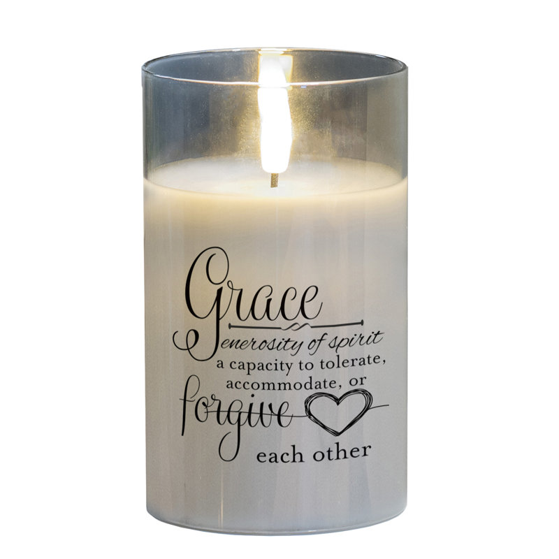 Flameless Jar Candle with Glass Holder