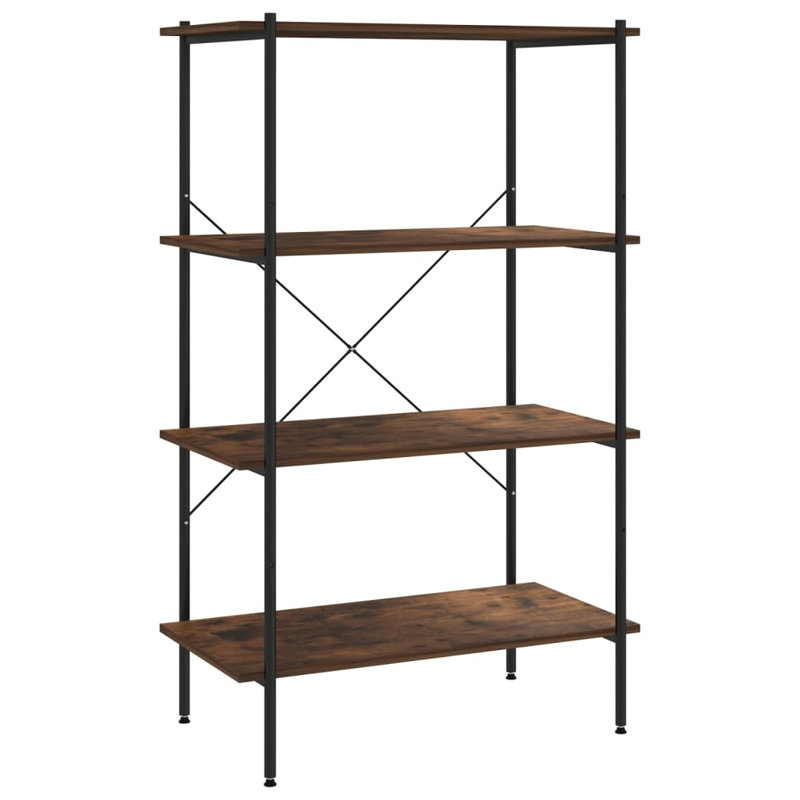 Luxullian 80cm W Steel Shelving Unit, Black/Brown