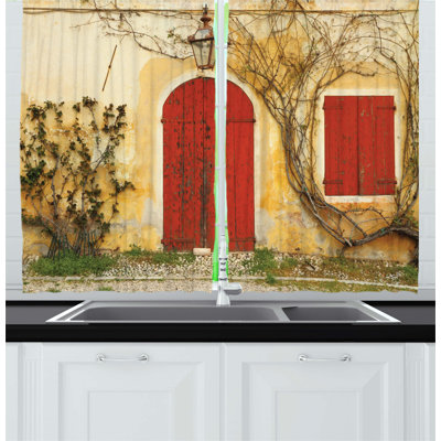 Floral Pointed Kitchen Curtain