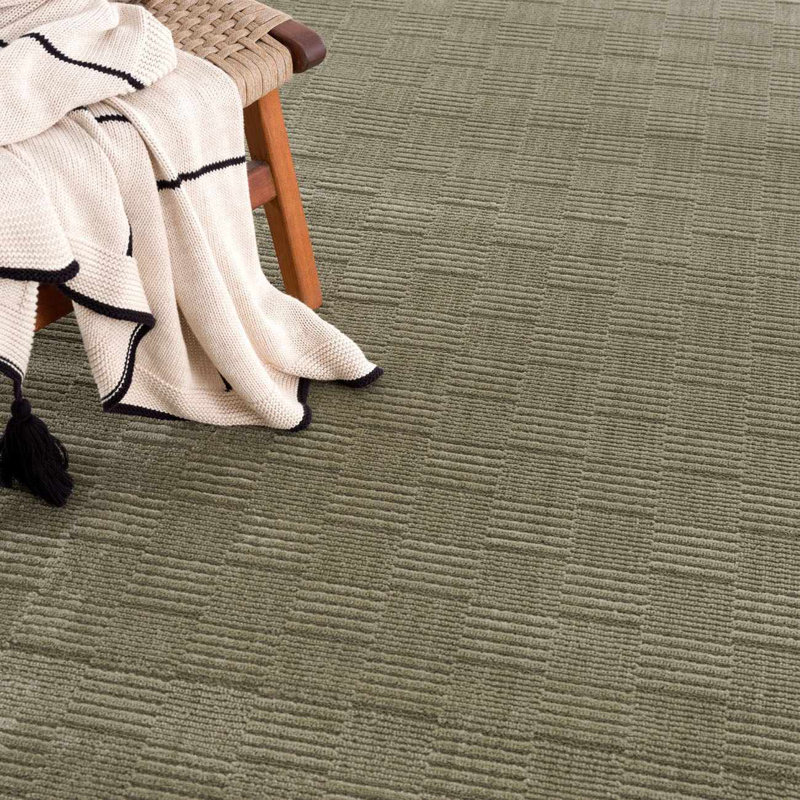Tapis vert foncé / gris Chuby, Rectangle 5 pi 3 po x 7 pi, Vert