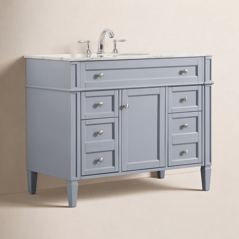 Ensemble de meuble-lavabo simple 42 po Rivers, Gris
