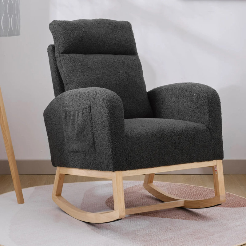 Chaise berçante d'appoint Teddy, Noir
