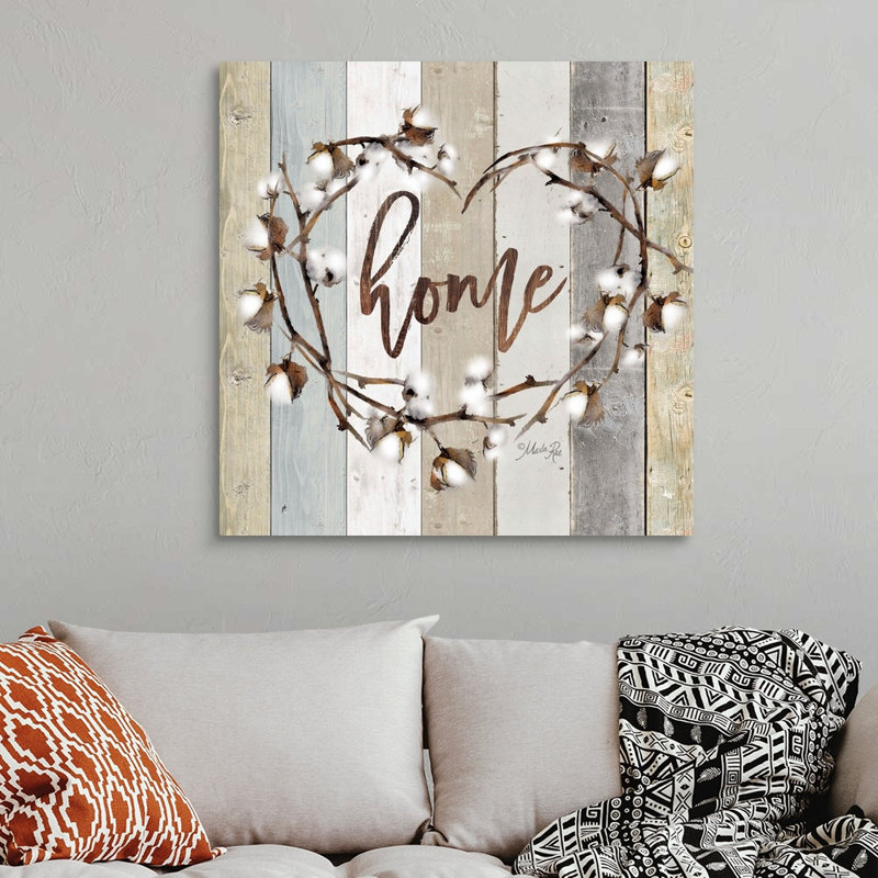 Reproduction d’art textuel sur toile, "maison en coton" par Marla Rae, Toile tendue, H 36 po x l 36 po x P 1,25 po